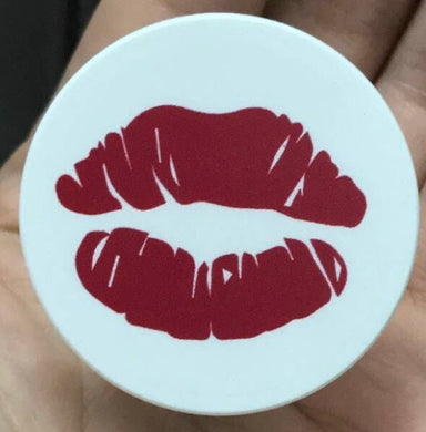 Red kiss lips lipstick PopSocket Phone Stand