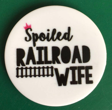 Spoiled Railroad Wife pink crown PopSocket Phone Stand