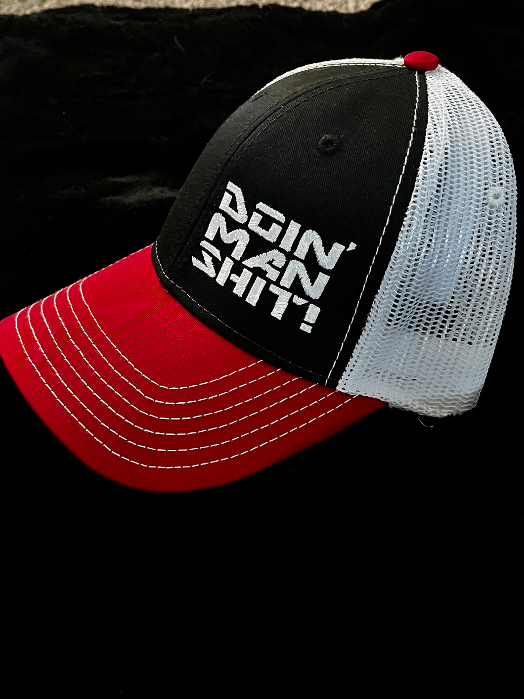 DMS Trucker Hats - Red/White/Black (Embroidered Logo)