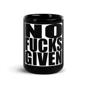 No Fucks Given Black Glossy Mug