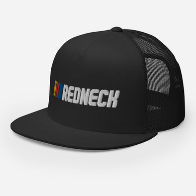 Yupoong Redneck Puff logo Trucker Hat 5-panel Flat bill